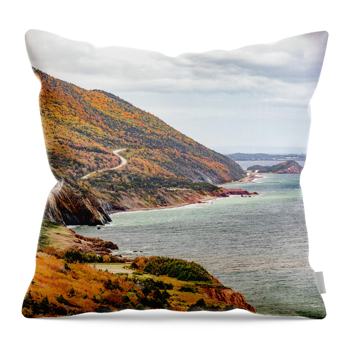 Cabot Trail Throw Pillow featuring the photograph Love the Ups and Downs by Manpreet Sokhi