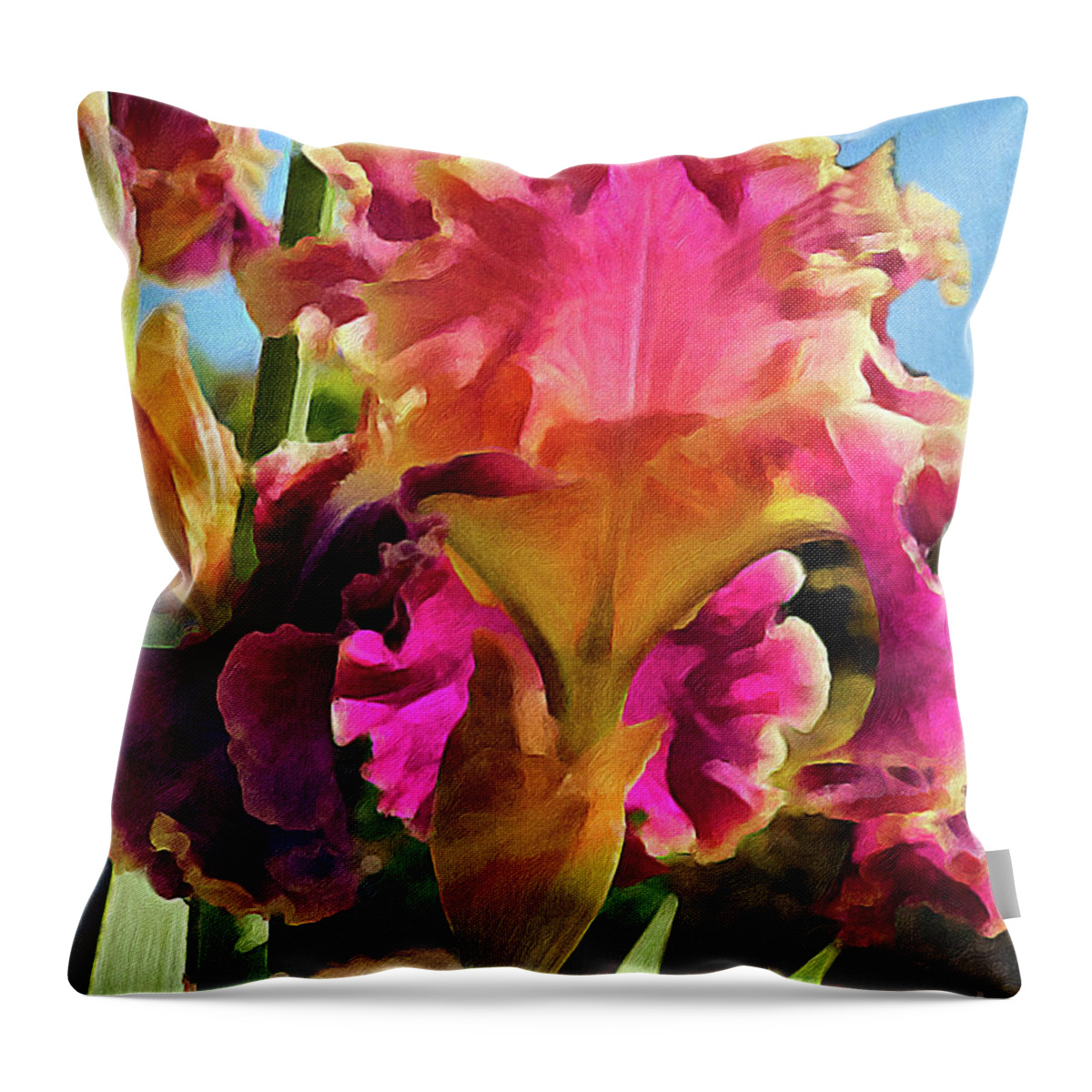 Iris Throw Pillow featuring the digital art Lovely Iris by Jeanette French