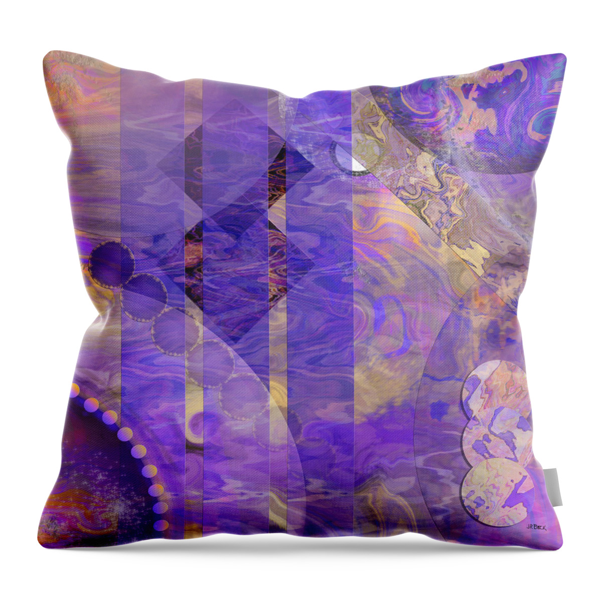 Lunar Throw Pillow featuring the digital art Lunar Impressions 2 - Square Version by Studio B Prints