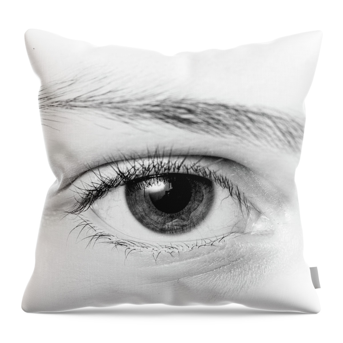 Eyes Throw Pillow featuring the photograph Macro Photography - Eye by Amelia Pearn