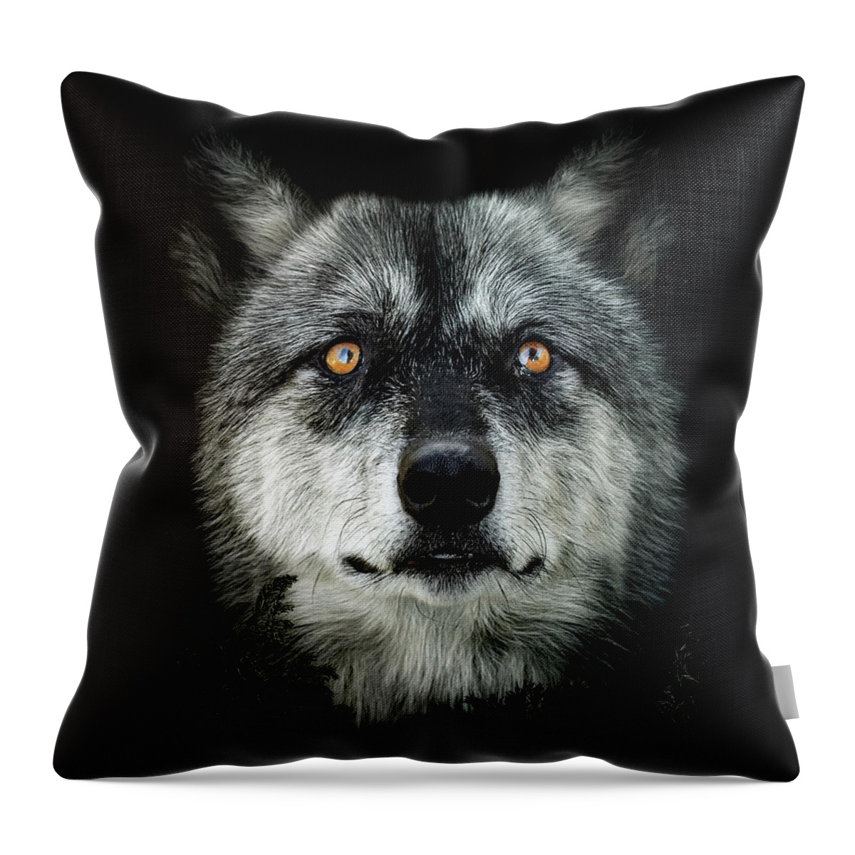 Wolf Throw Pillow featuring the digital art Majestic by Maggy Pease