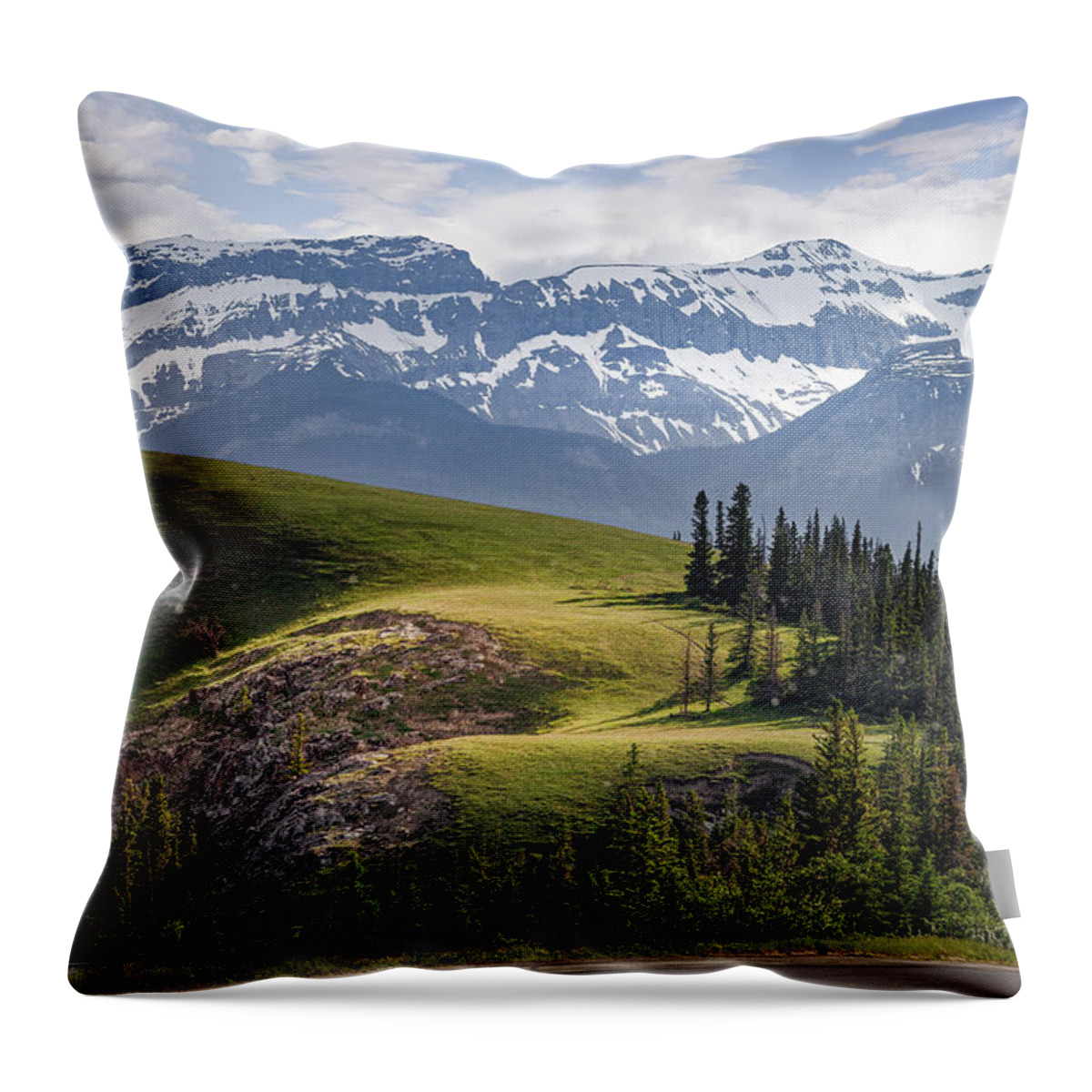Alberta Throw Pillow featuring the photograph Majestic Rockies by Manpreet Sokhi