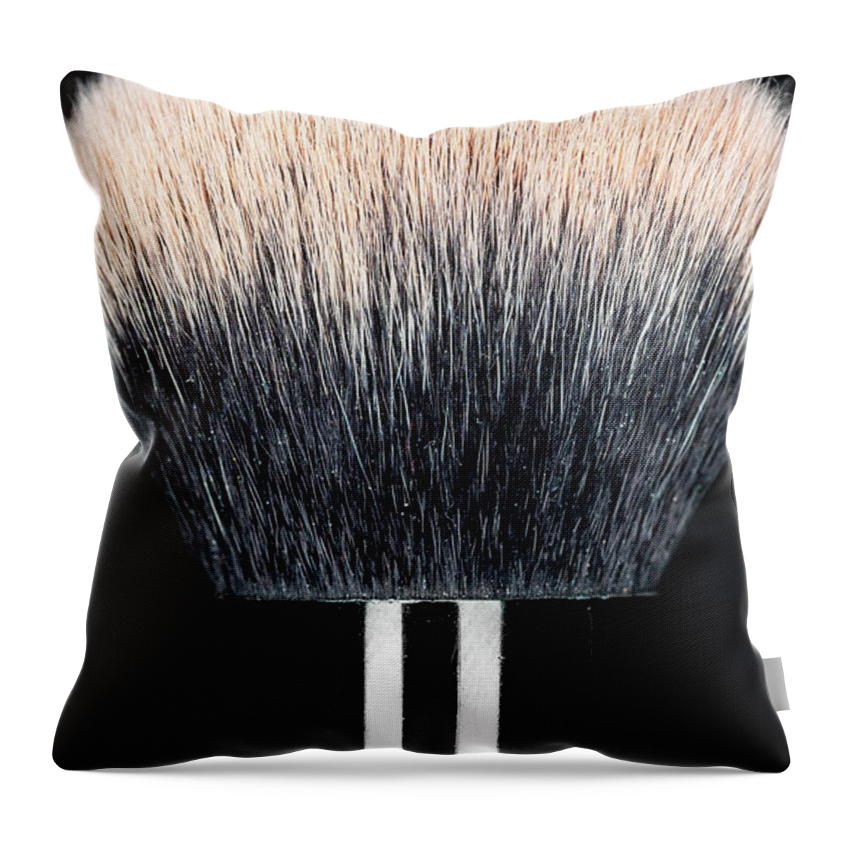 Brush Throw Pillow featuring the photograph Makeup Brush Pink 2 by Amelia Pearn