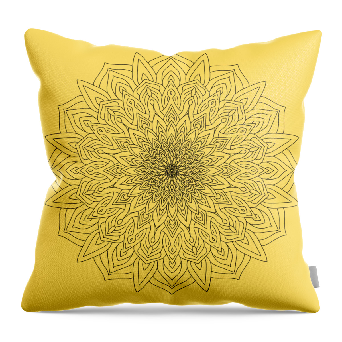 Flowers Throw Pillow featuring the digital art Mandala 58 by Angie Tirado