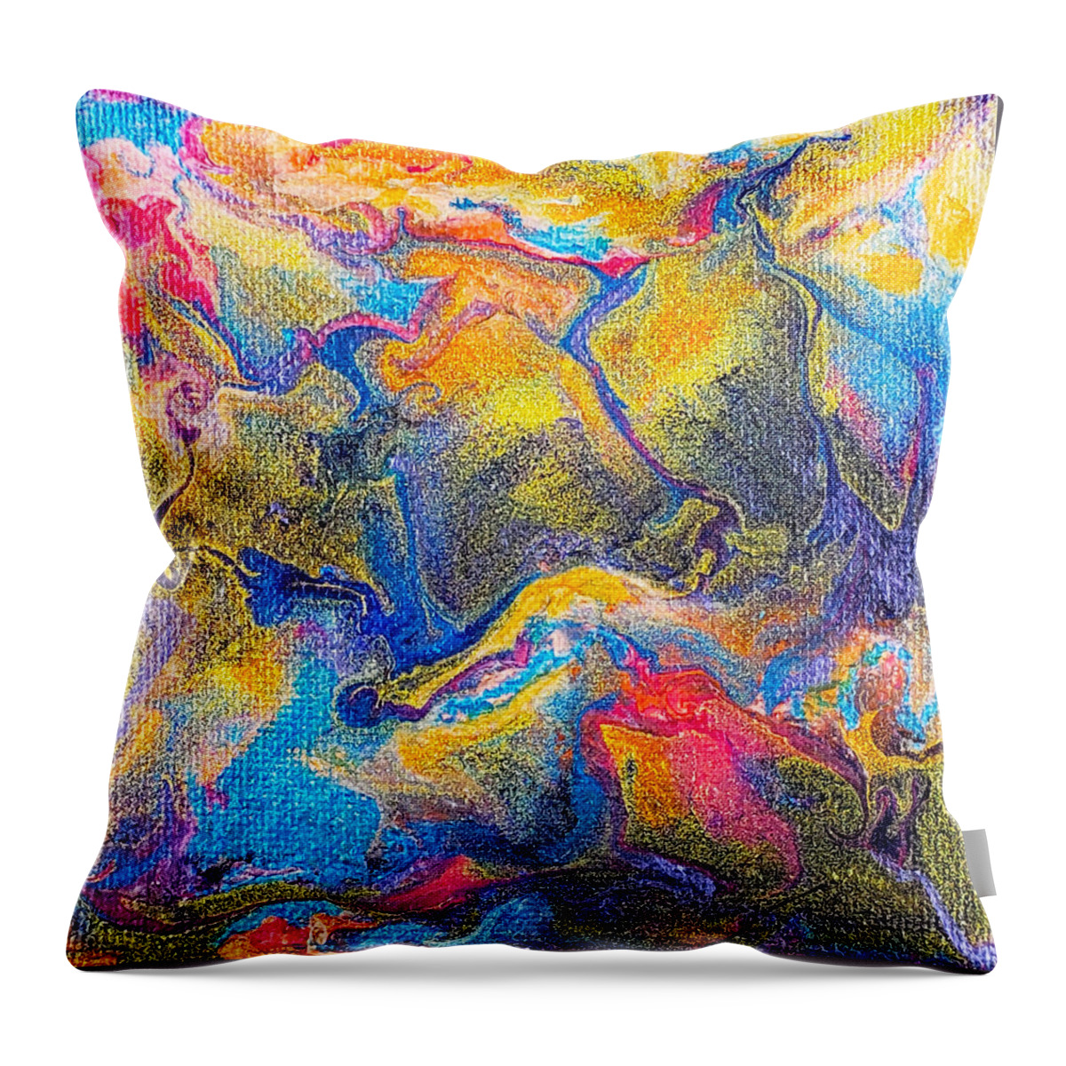 Abstract Throw Pillow featuring the painting Mangroves by Christine Bolden
