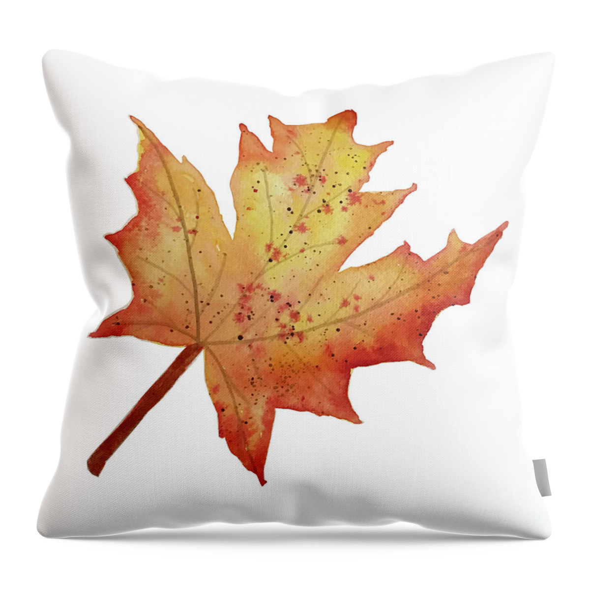Maple Leaf Throw Pillow featuring the painting Maple Leaf by Lisa Neuman