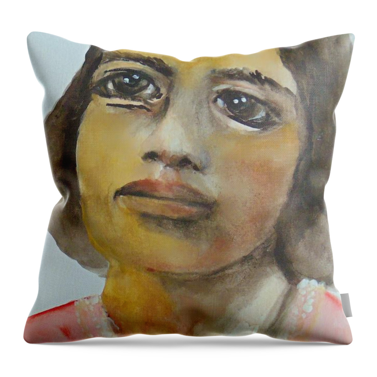 Marian Anderson Throw Pillow featuring the painting Marian Anderson by Saundra Johnson