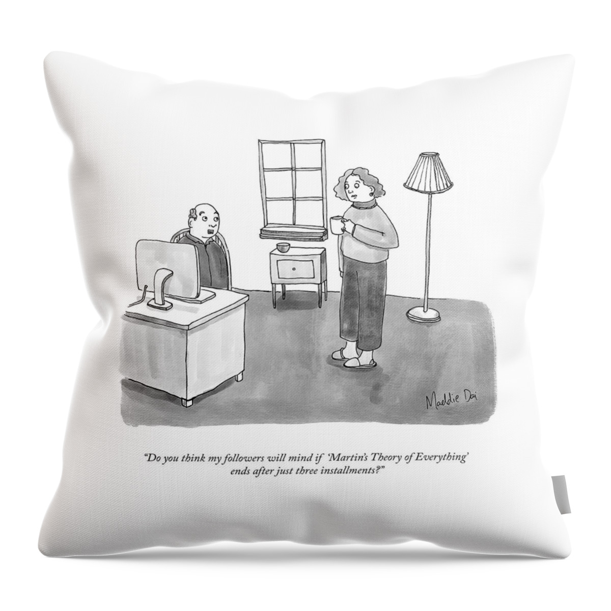 Martins Theory Of Everything Throw Pillow