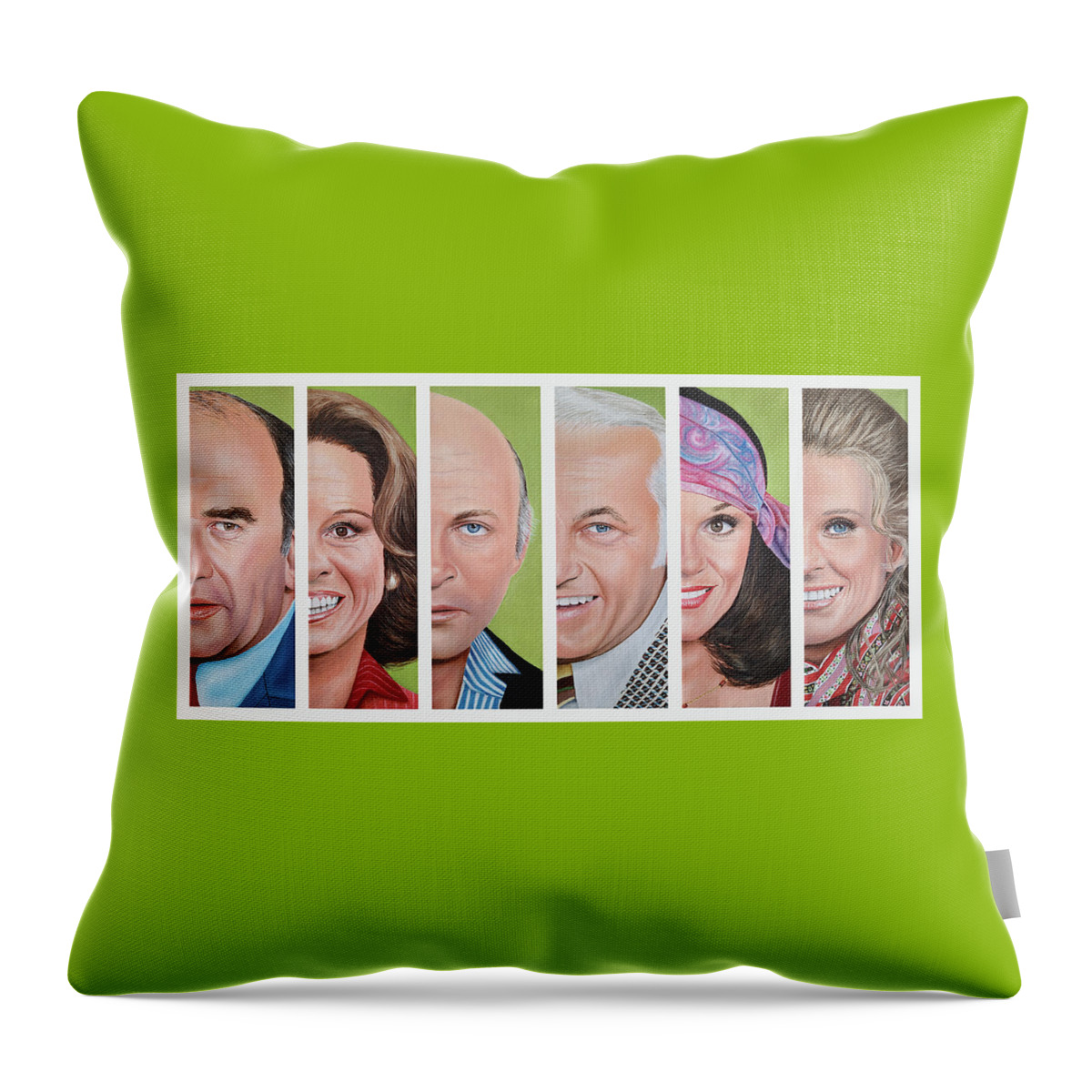 Mary Tyler Moore Show Throw Pillow featuring the painting Mary Tyler Moore Show - Set One by Vic Ritchey