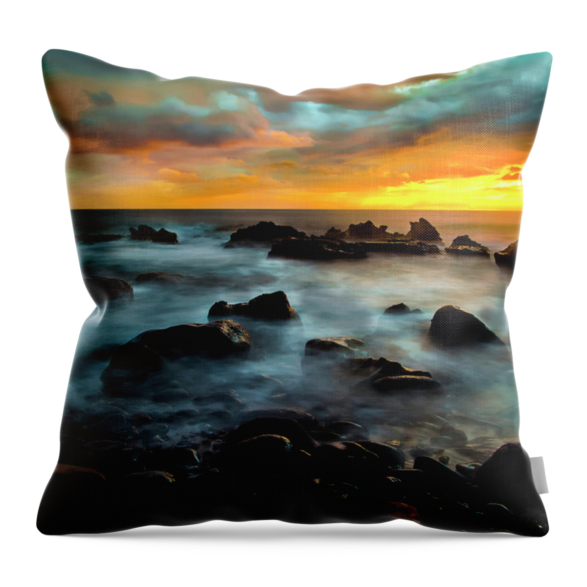 Maui Throw Pillow featuring the photograph Maui Sunset by Gary Johnson