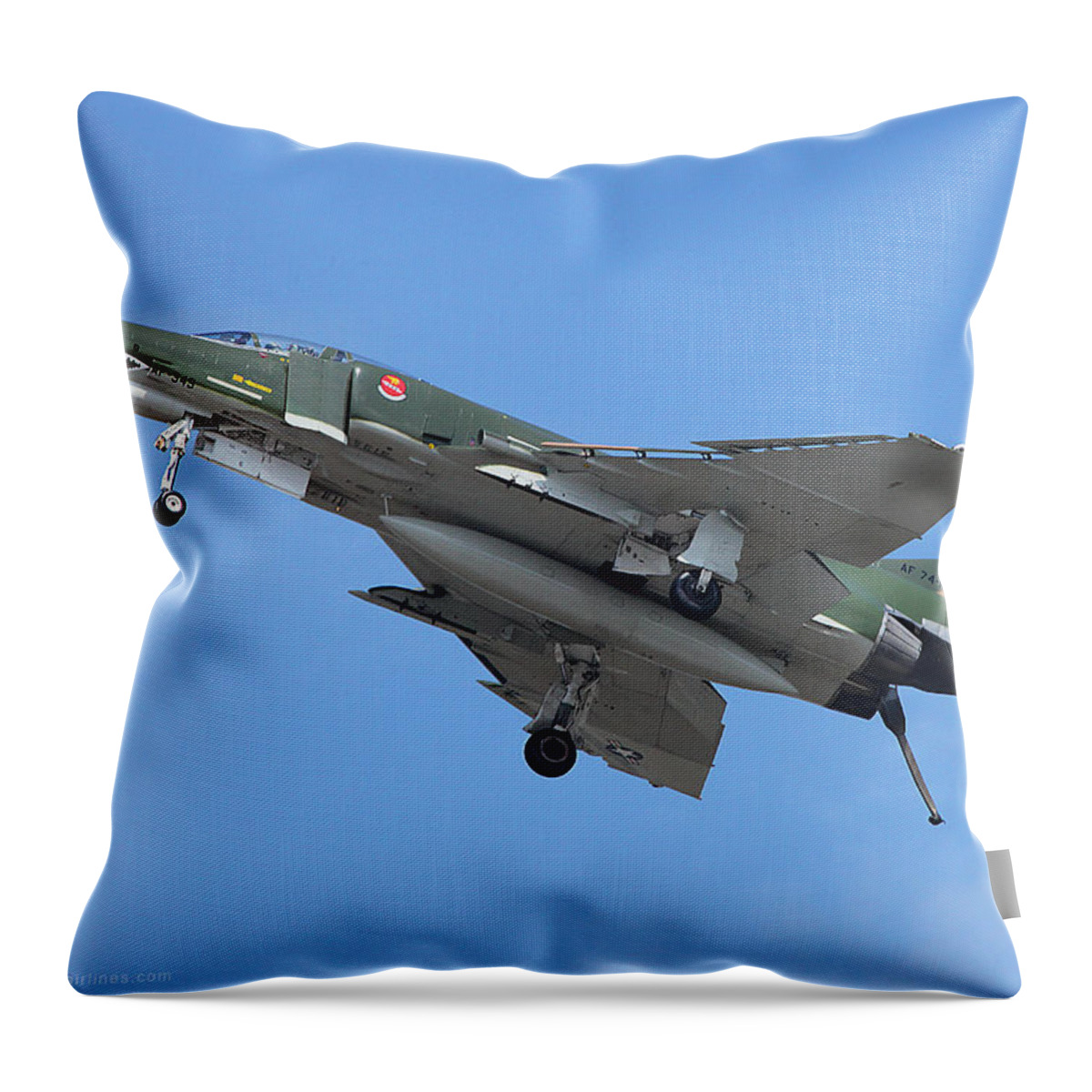 Mcdonnell Douglas Throw Pillow featuring the photograph McDonnell Douglas F-4 Phantom II by Custom Aviation Art