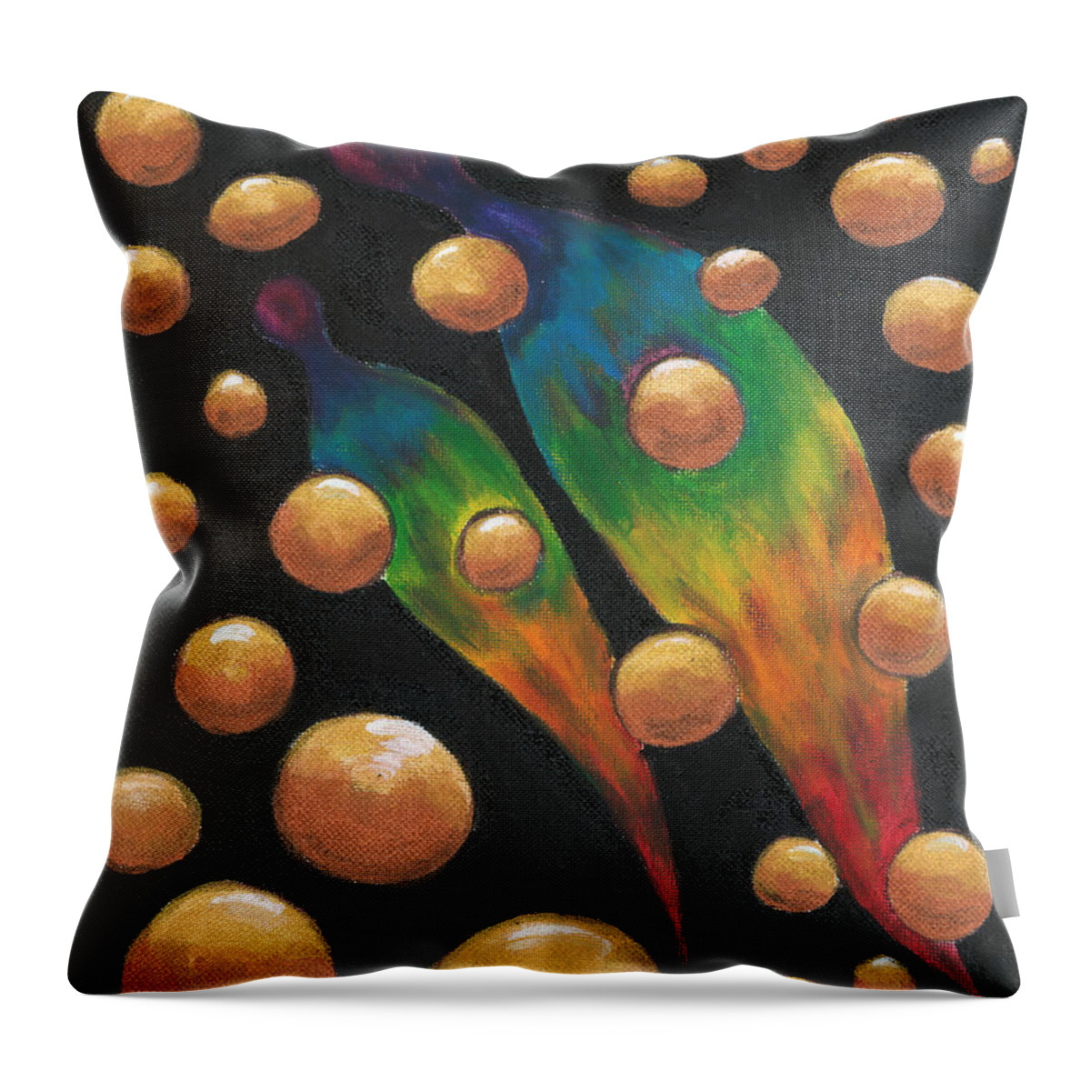 Spiritual Throw Pillow featuring the painting Me and My Spirit Guide by Esoteric Gardens KN