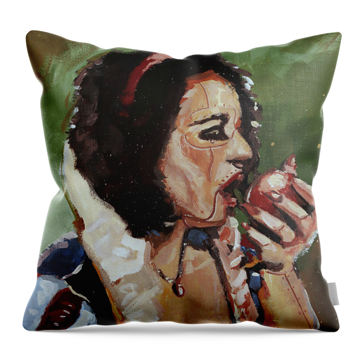 Snow White Throw Pillow featuring the painting Mechanical Snow White by Sv Bell