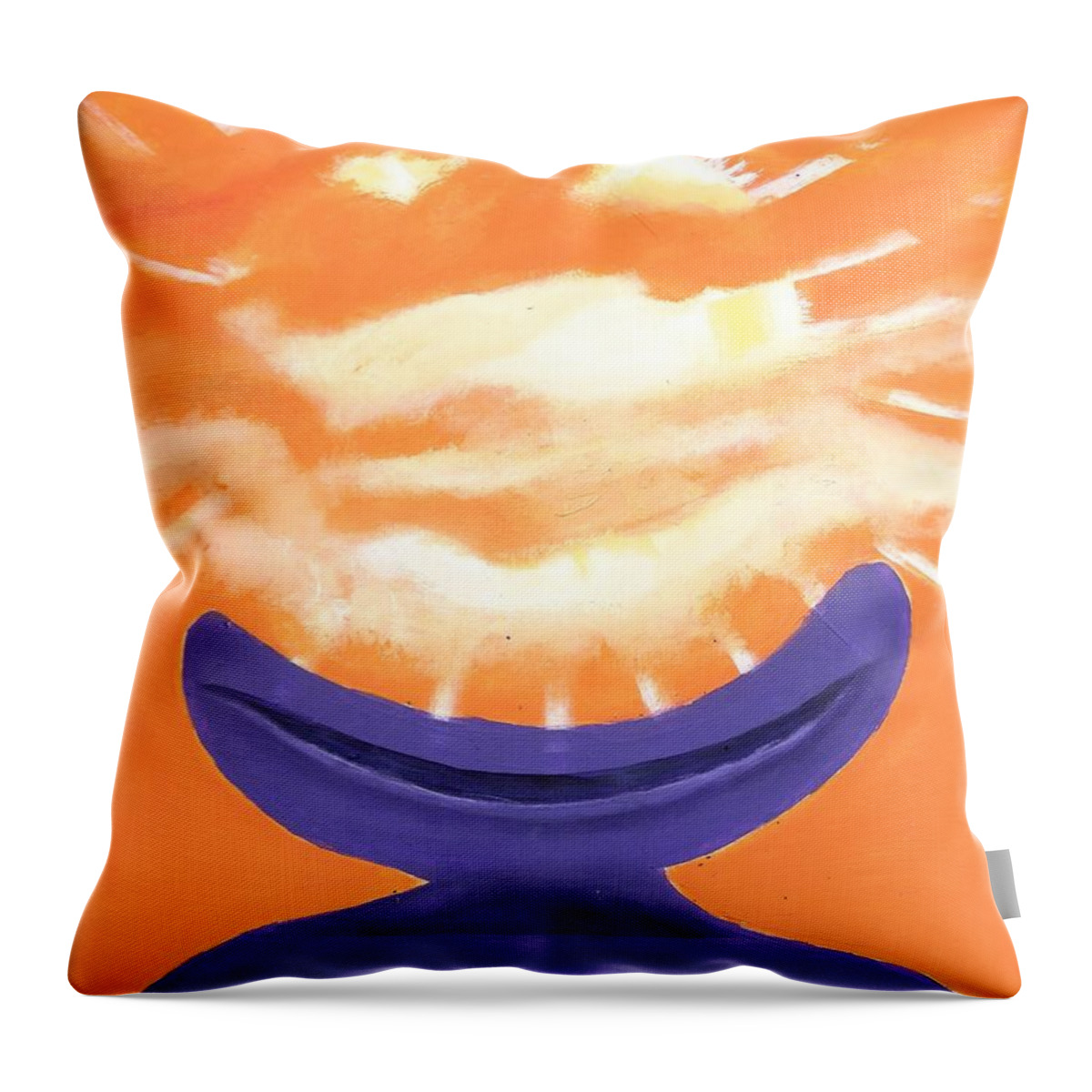 Meditation Throw Pillow featuring the pastel Meditation by Esoteric Gardens KN