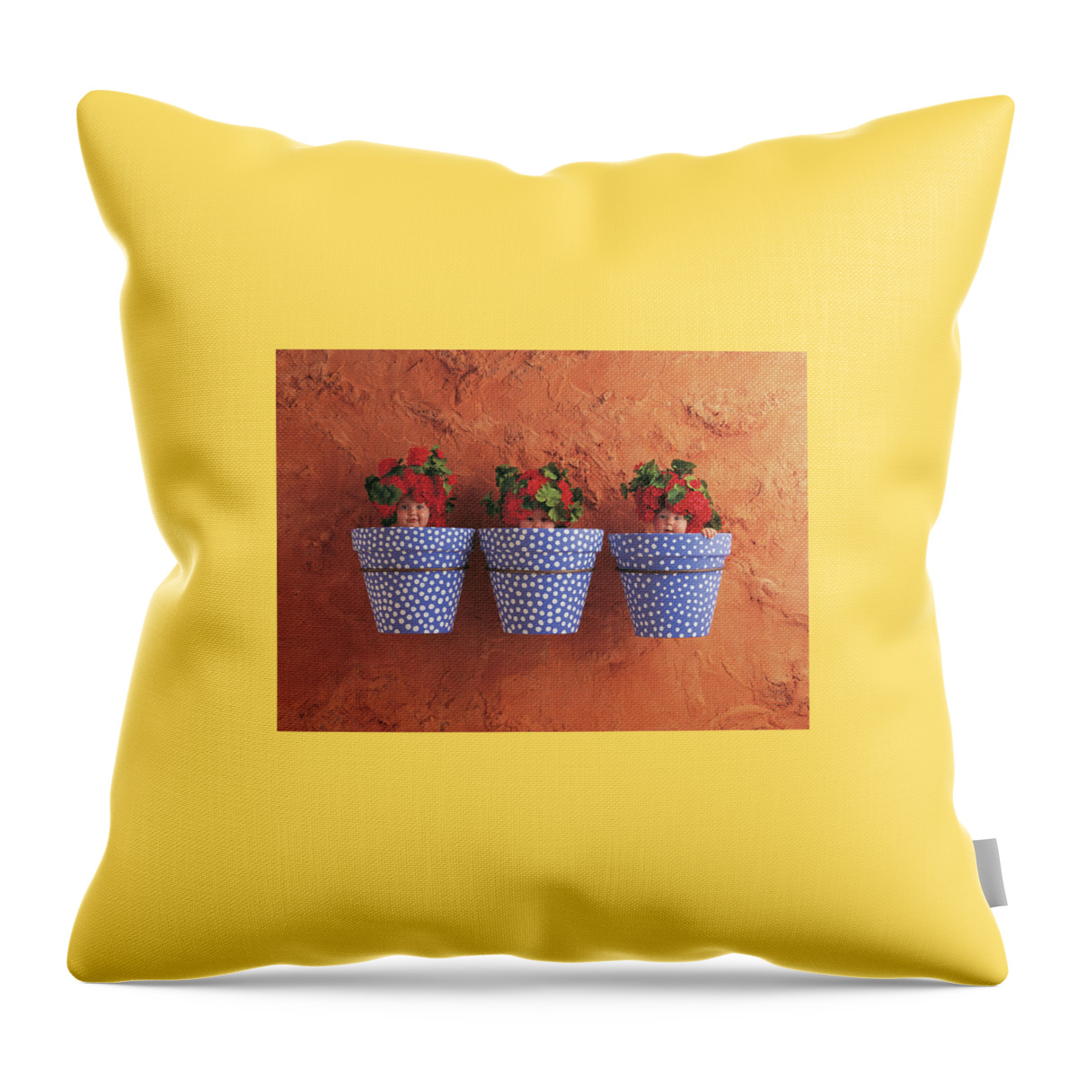 Color Throw Pillow featuring the photograph Mediterranean Pots by Anne Geddes
