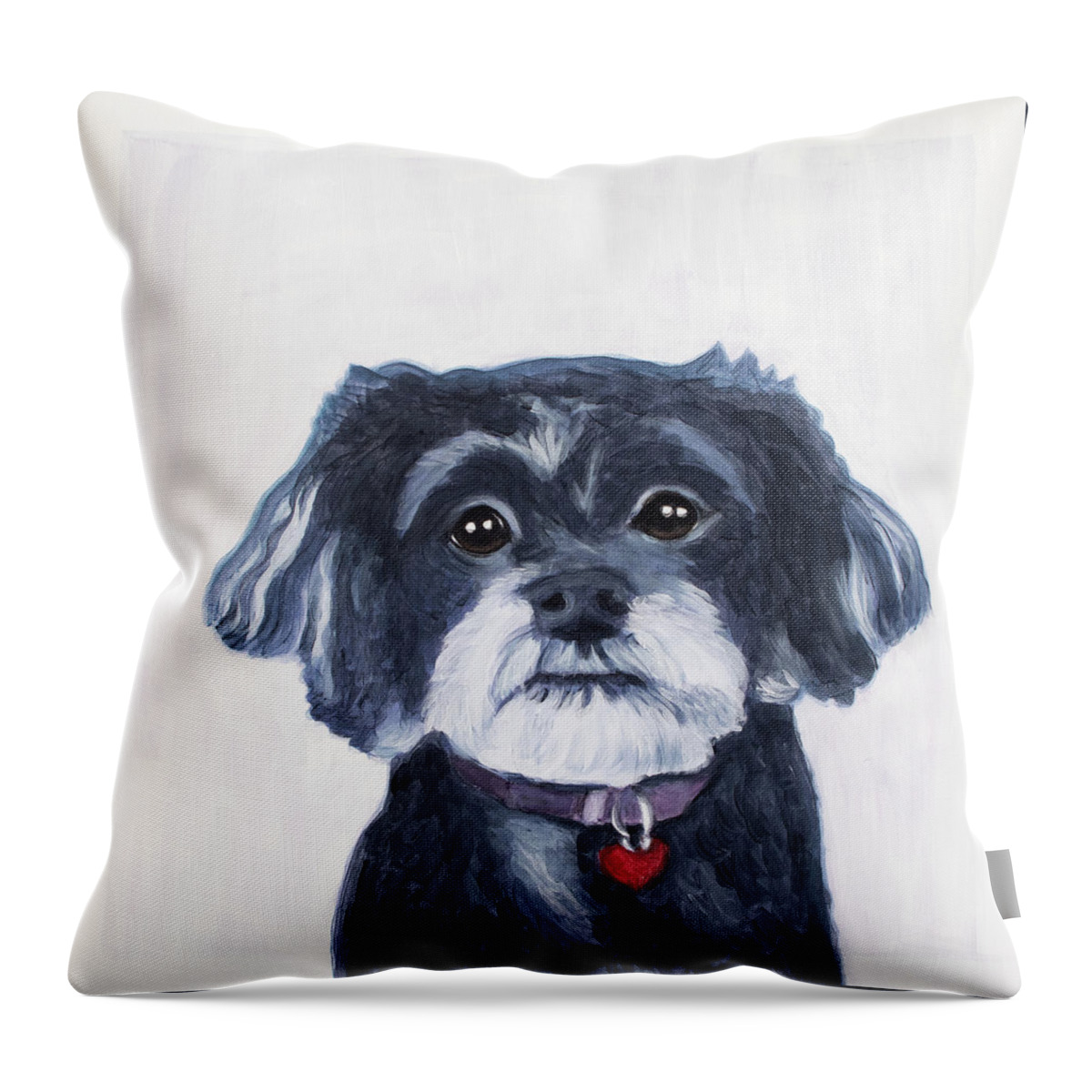 Poodle Throw Pillow featuring the painting Megan by Pamela Schwartz