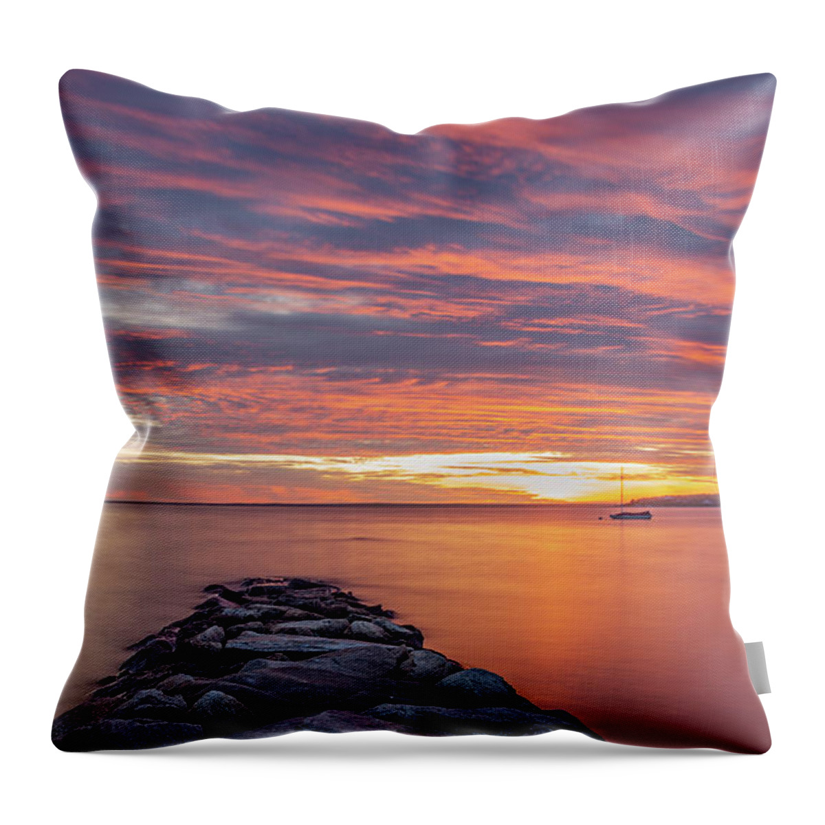 Megansett Throw Pillow featuring the photograph Megansett Bay by David Lee