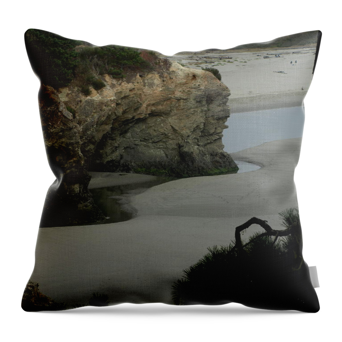 Coastline Throw Pillow featuring the photograph MendocinoQuiet by Mary Kobet