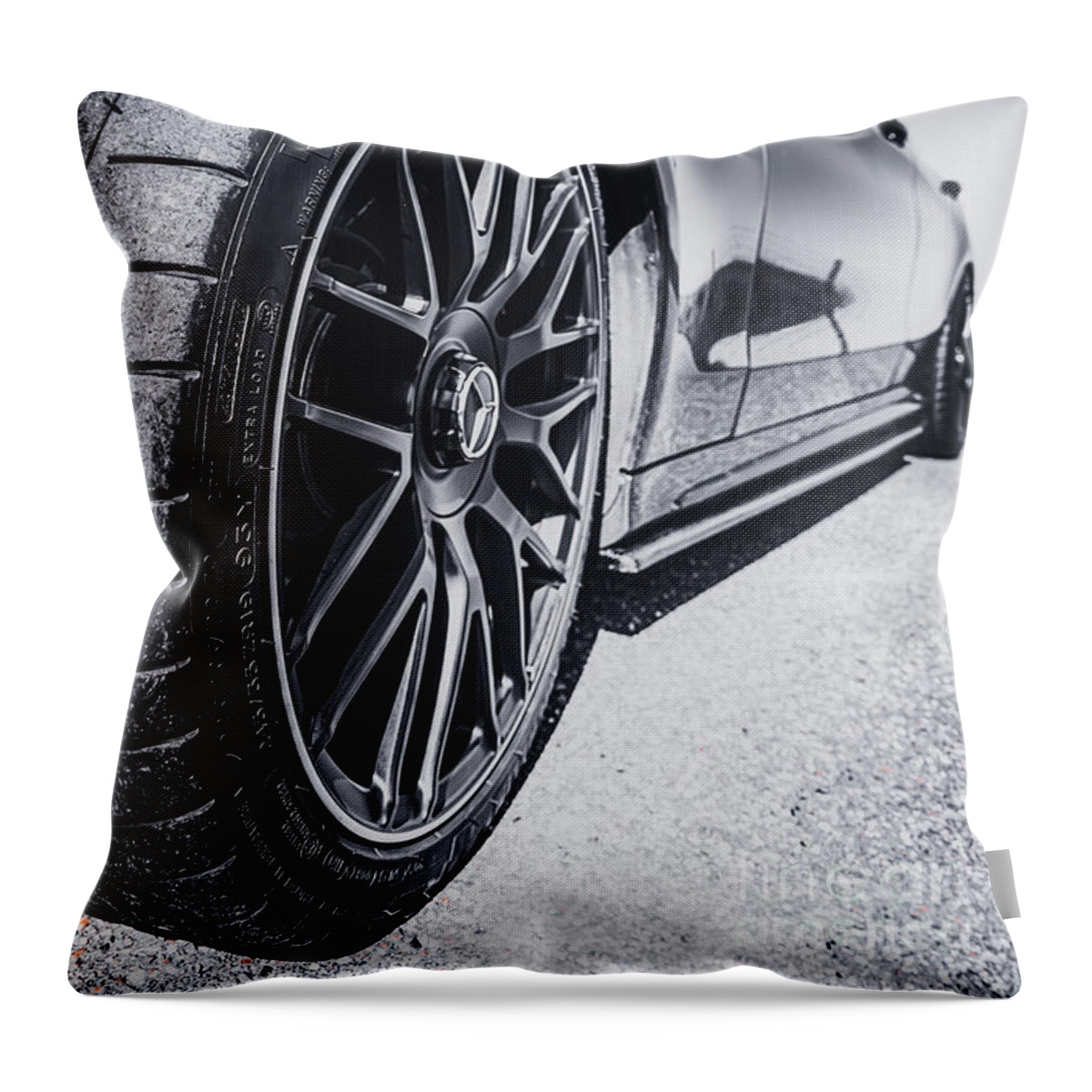 Black&white Throw Pillow featuring the photograph Mercedes AMG Car by MPhotographer