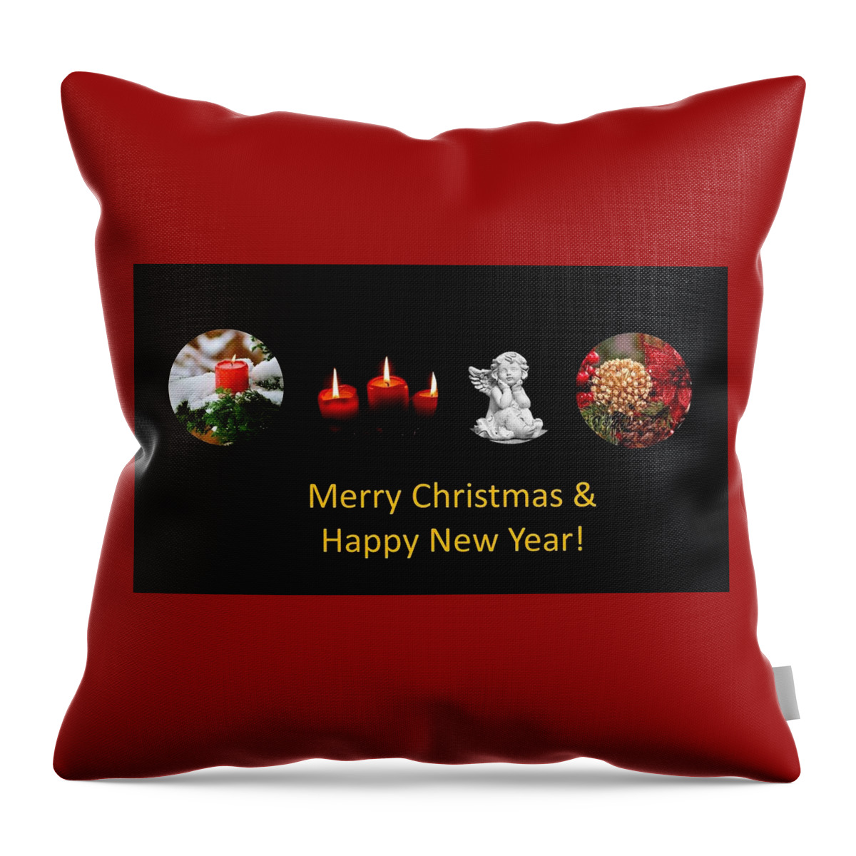 Christmas Throw Pillow featuring the photograph Merry Christmas and Happy New Year by Nancy Ayanna Wyatt