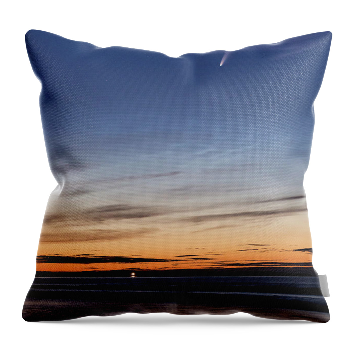 Comet Throw Pillow featuring the photograph Message from the Universe - the Comet NEOWISE by Anita Nicholson