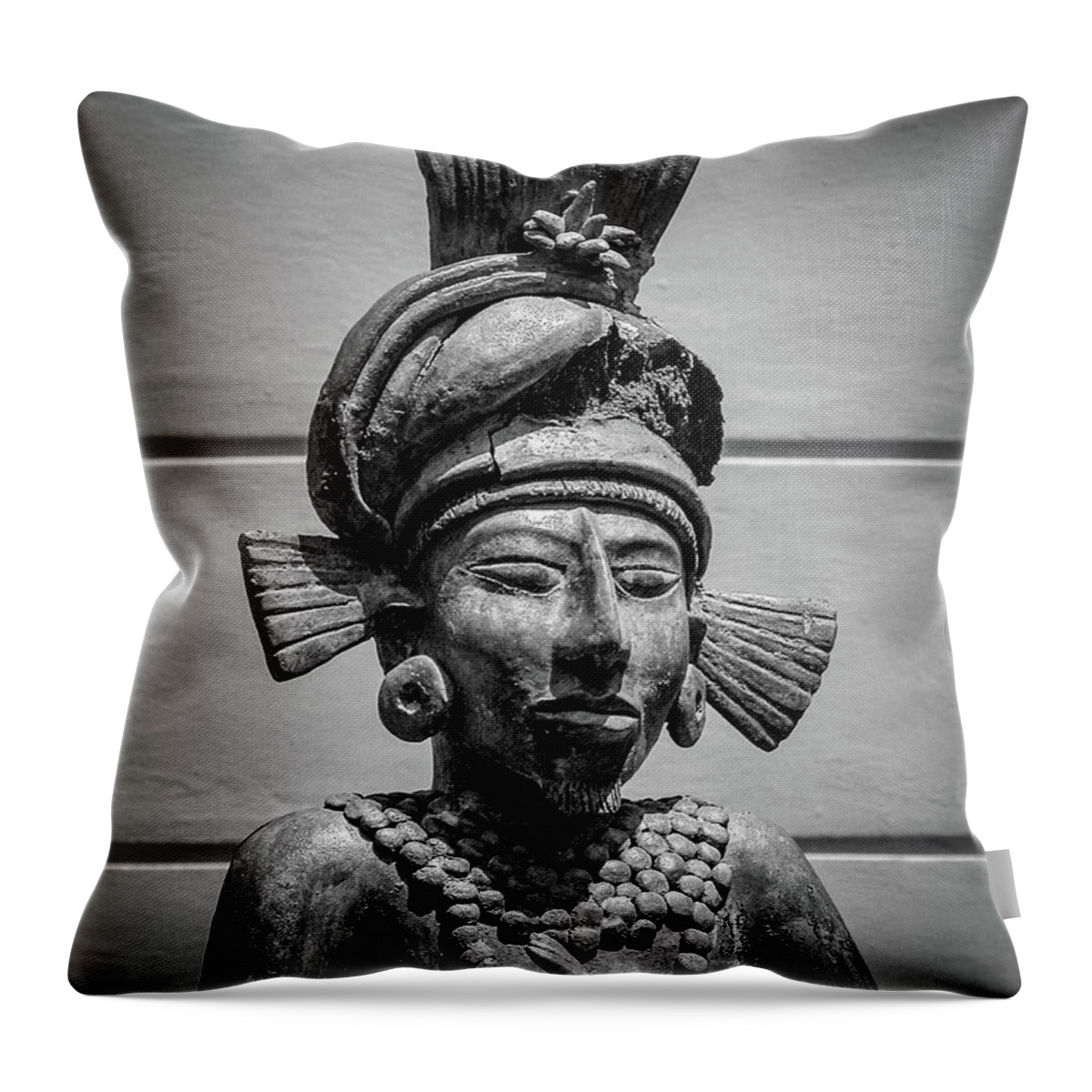 Mexico Throw Pillow featuring the photograph Mexican Statue Cancun Mexico by Frank Mari