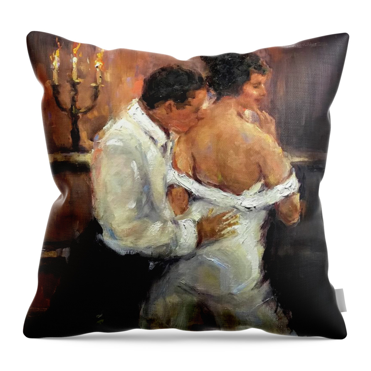  Throw Pillow featuring the painting Mi Amore by Ashlee Trcka