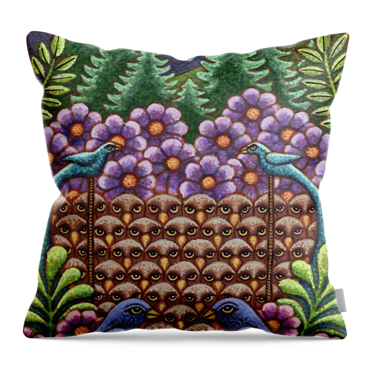 Bird Throw Pillow featuring the painting Midnight Summit by Amy E Fraser