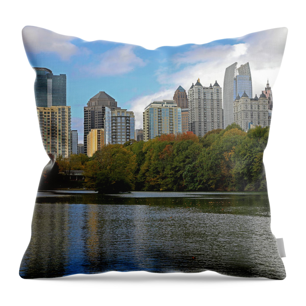 Atlanta Throw Pillow featuring the photograph Midtown Atlanta - Piedmont Park by Richard Krebs