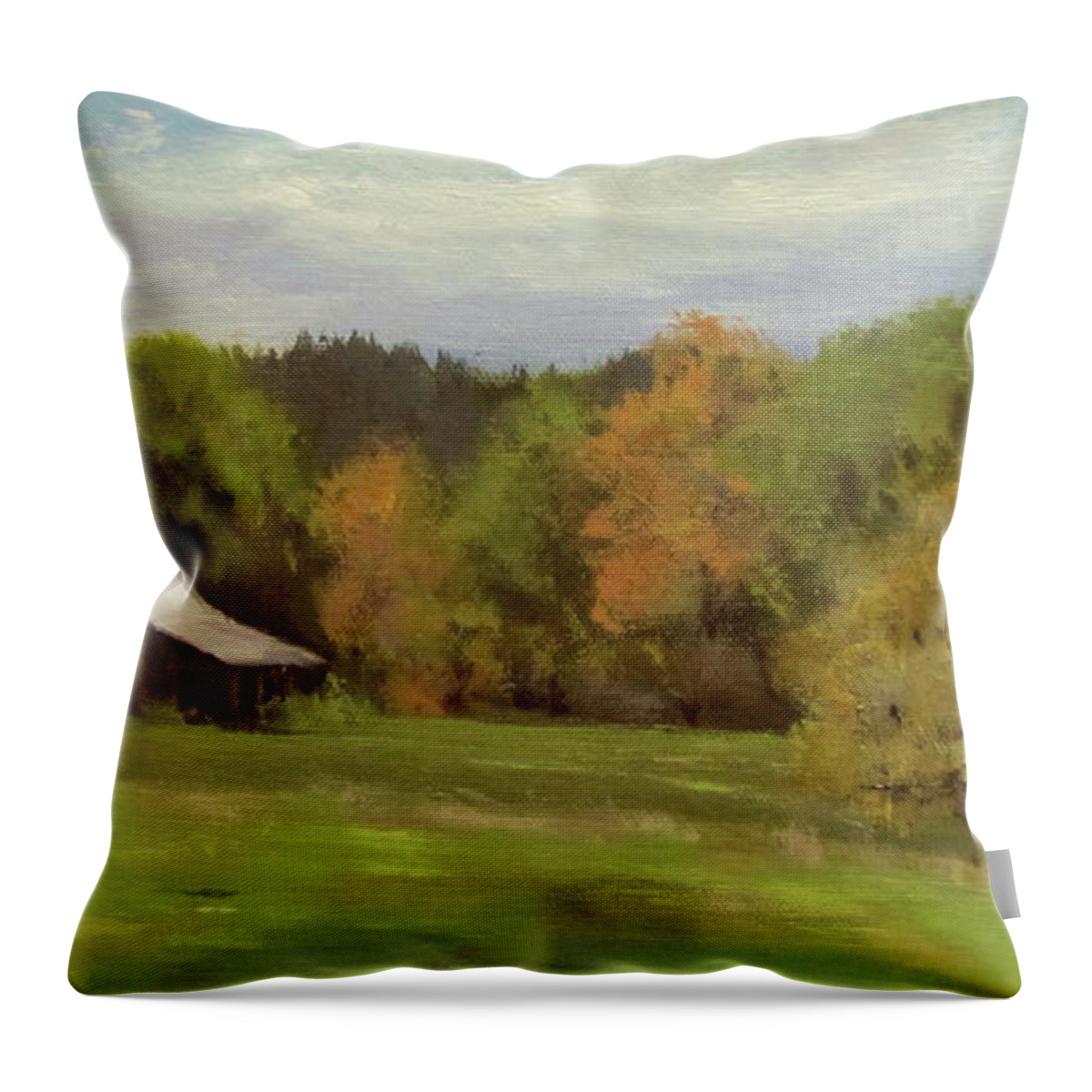 Barn Throw Pillow featuring the painting Mildred Kanipe Equestrian Park by Karen Ilari