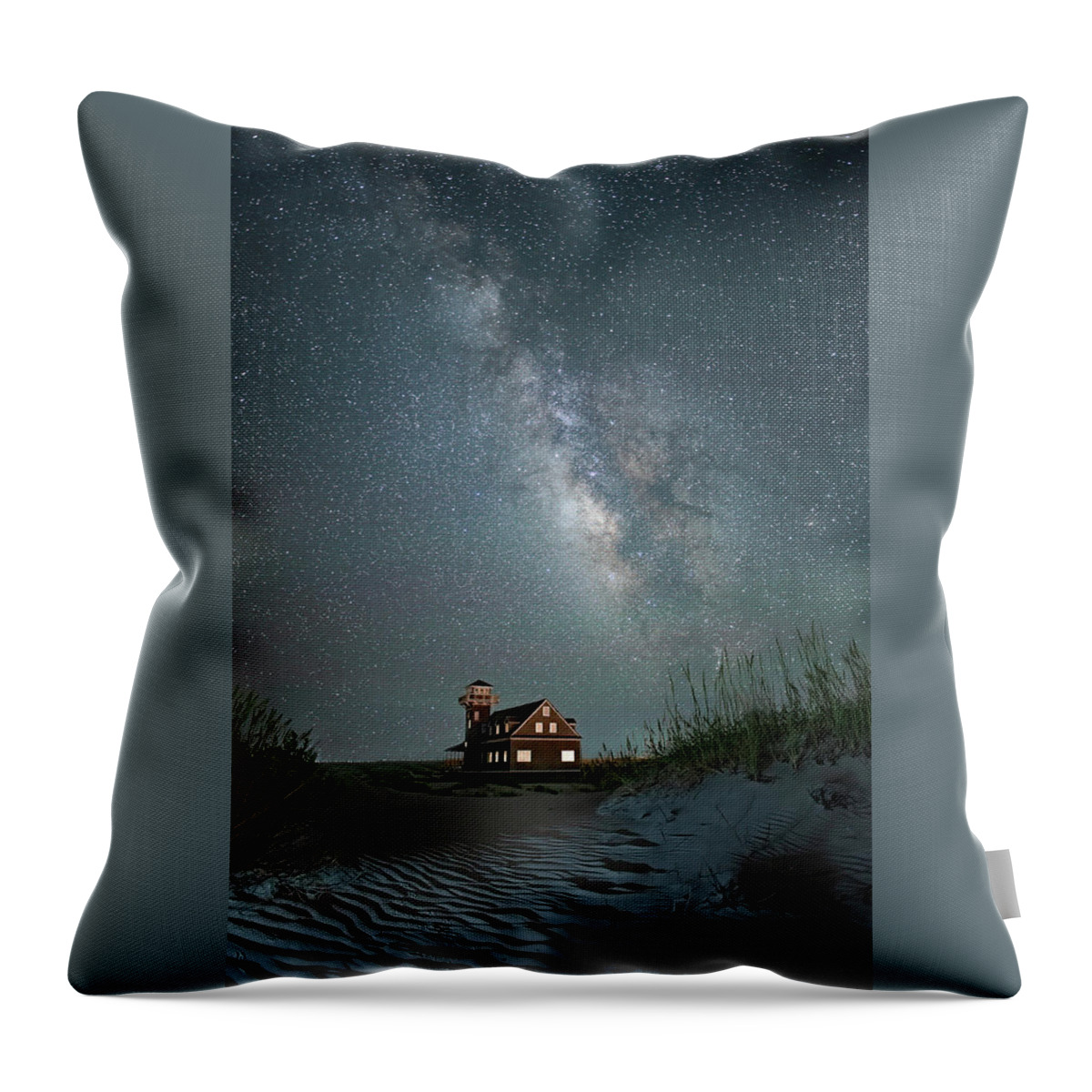  Throw Pillow featuring the photograph Milky Way over Outer Banks by Minnie Gallman