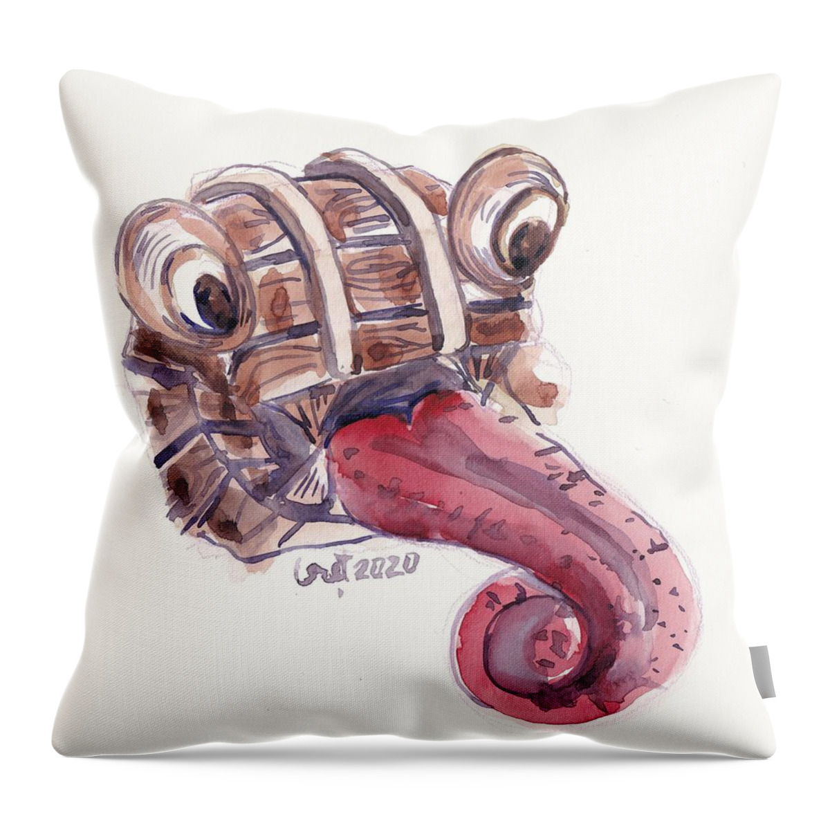 Miniature Throw Pillow featuring the painting Mimic by George Cret