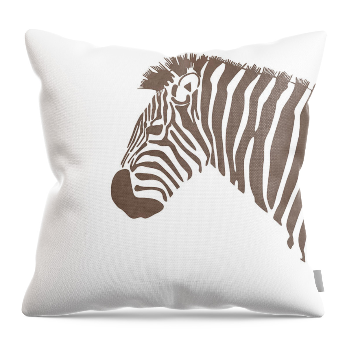 Minimal Zebra Print - Scandinavian Nursery Decor - Animal Friends - For Kids  Room - Brown Throw Pillow by Studio Grafiikka - Fine Art America