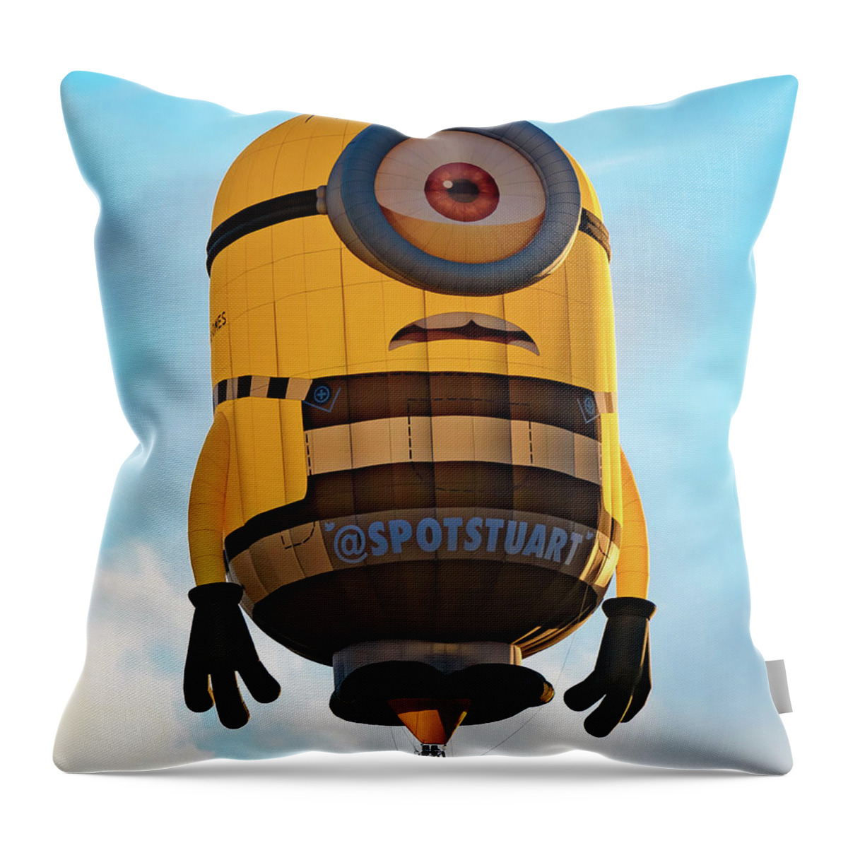 Minion Hot Air Balloon Throw Pillow by Colin Rayner - Pixels