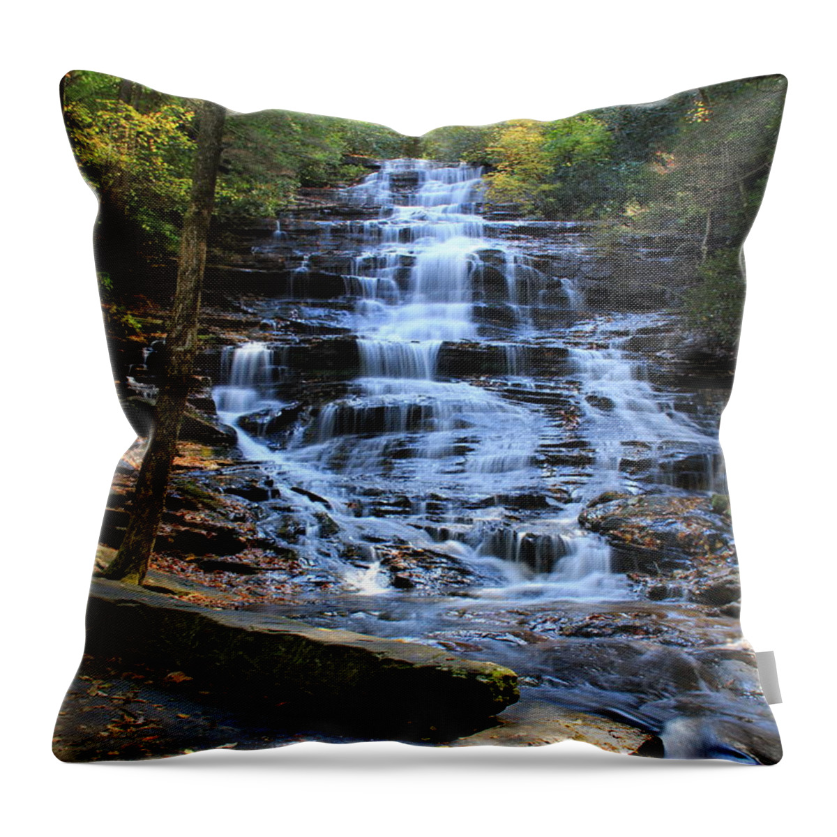 Waterfall Throw Pillow featuring the photograph Minnehaha Falls 2 - Georgia by Richard Krebs