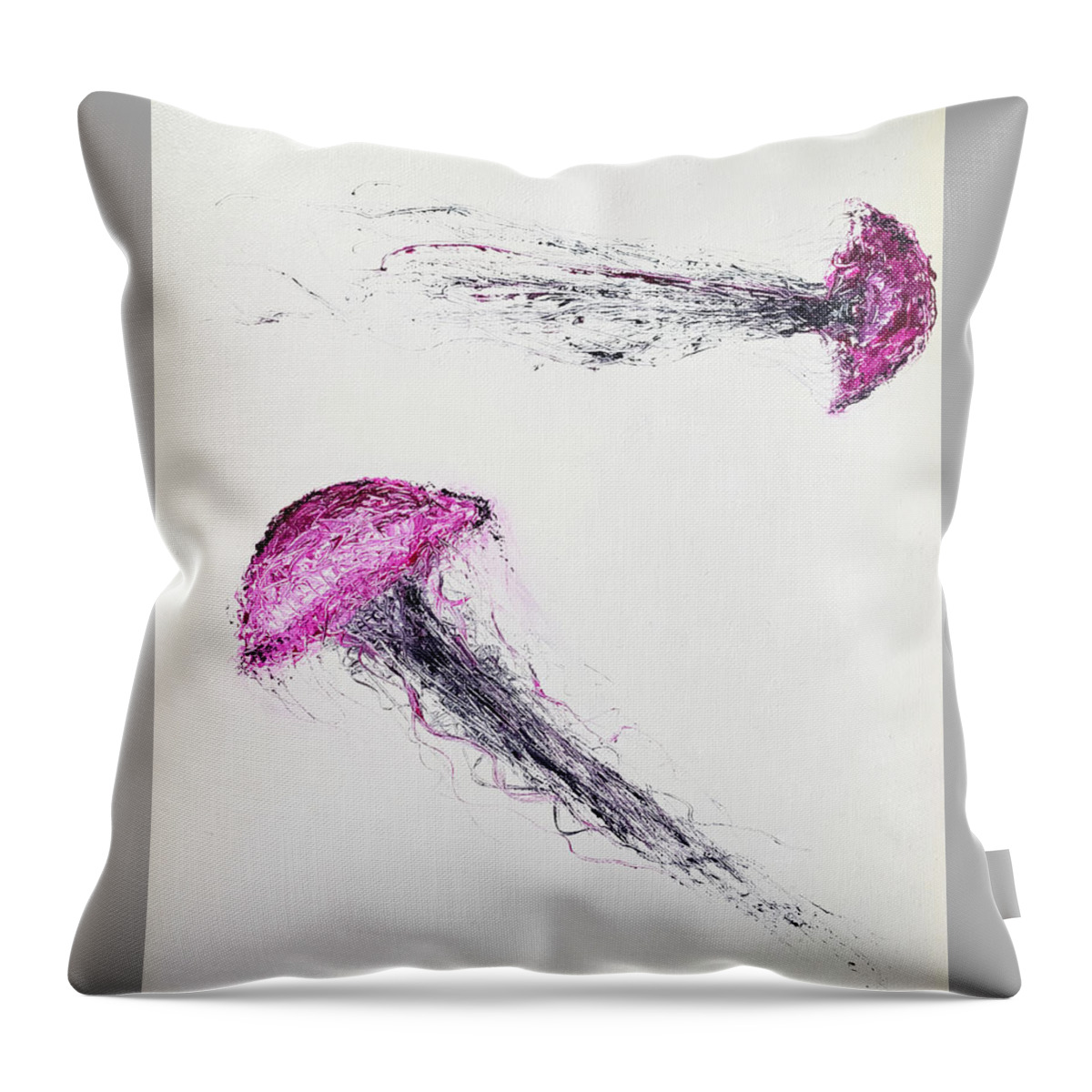Abstract Throw Pillow featuring the painting Misdirection by Christine Bolden