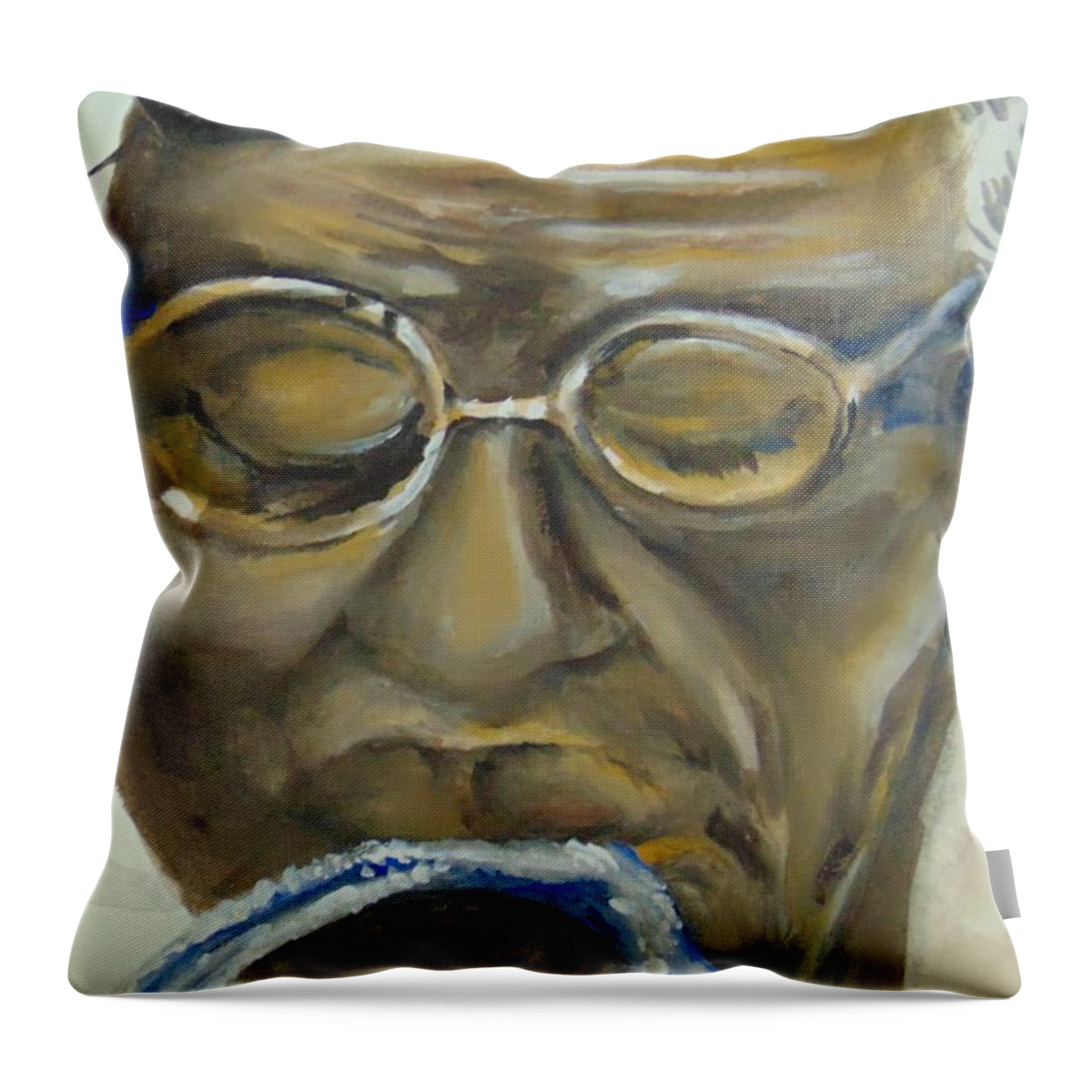 Cicely Tyson Throw Pillow featuring the painting Miss Jane Pittman by Saundra Johnson