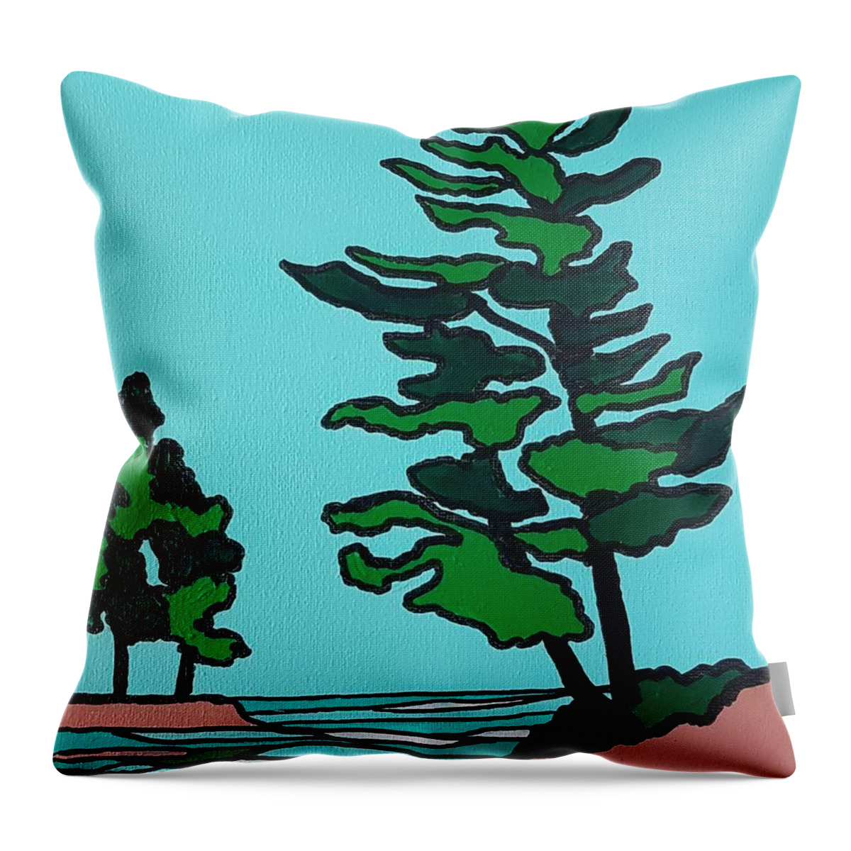 Landscape Throw Pillow featuring the painting Missing You by Petra Burgmann