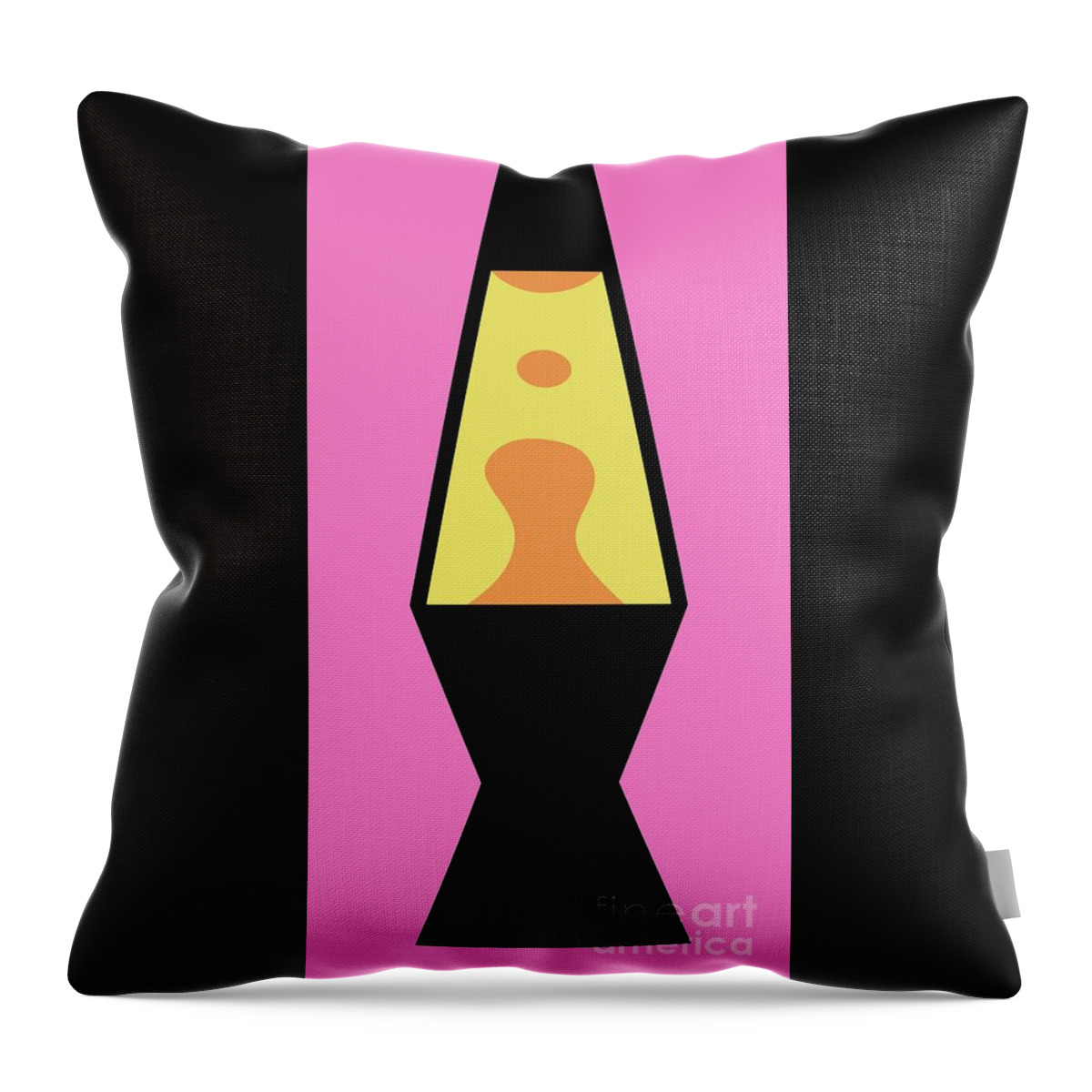 Mod Throw Pillow featuring the digital art Mod Lava Lamp on Pink by Donna Mibus