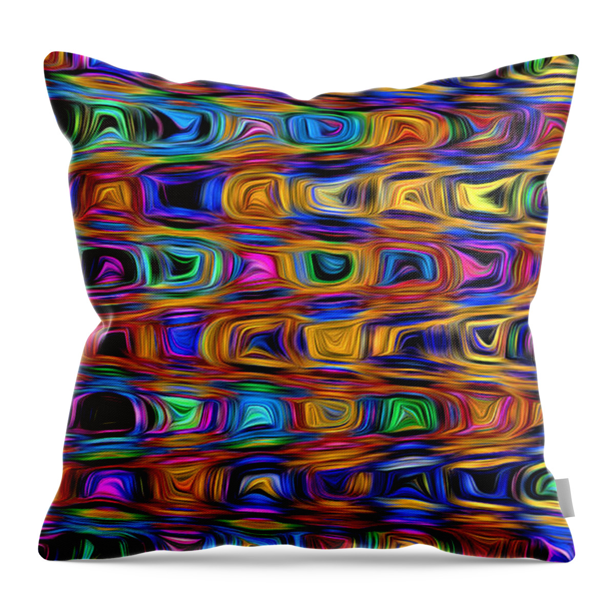 Abstract Throw Pillow featuring the digital art Mod Psychedelic Pattern - Abstract by Ronald Mills