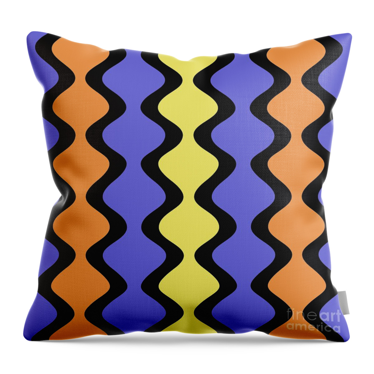Modern Throw Pillow featuring the digital art Mod Waves on Twilight by Donna Mibus