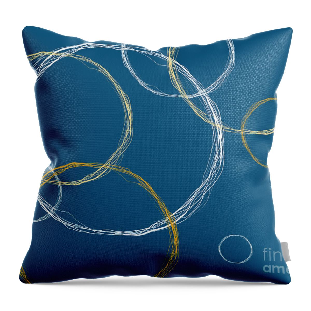 Abstract Circles Throw Pillow featuring the digital art Modern Abstract Circles Design by Patricia Awapara