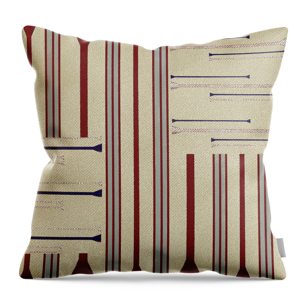 Stripe Throw Pillow featuring the digital art Modern African Ticking Stripe by Sand And Chi