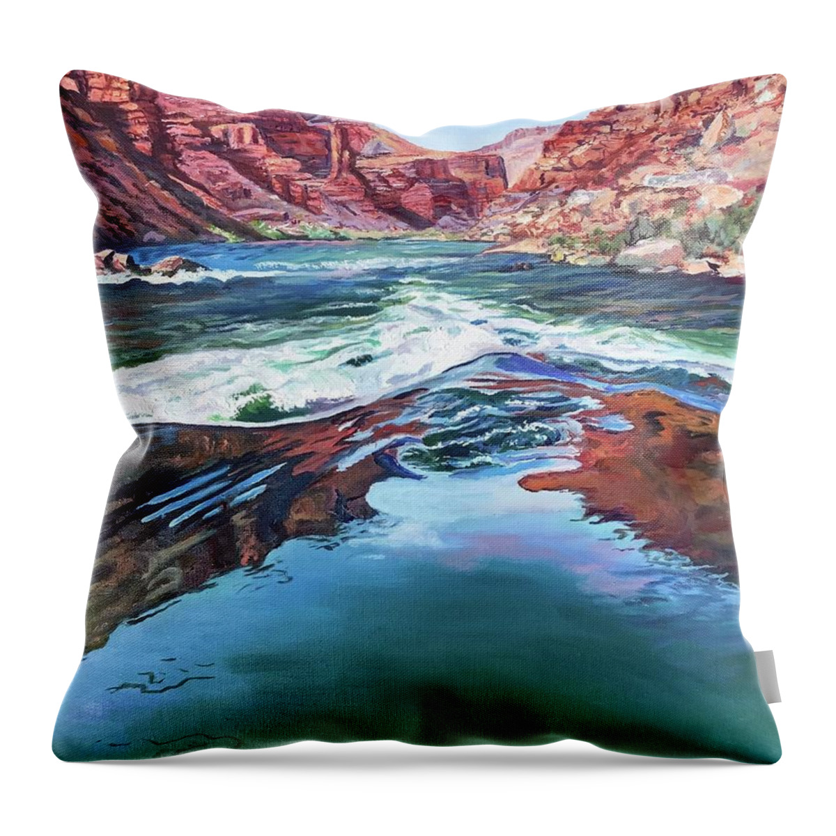 Water Throw Pillow featuring the painting Momentum, Grand Canyon by Page Holland