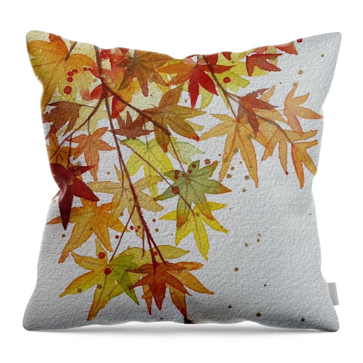 Japanese Maple Throw Pillow featuring the painting Momiji by Kelly Miyuki Kimura