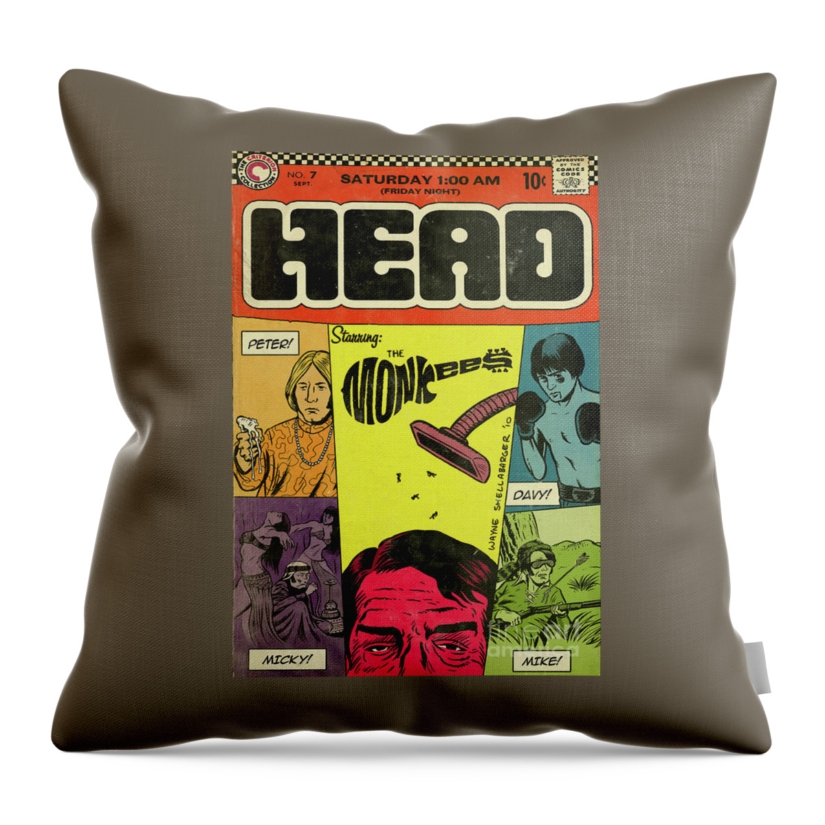 Monkees Throw Pillow featuring the photograph Monkees Concert Poster by Action