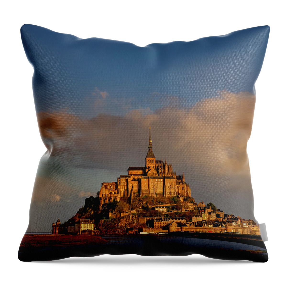 Mont-saint-michel Throw Pillow featuring the photograph Mont Saint Michel - Saint Michael's Mount by Olivier Parent