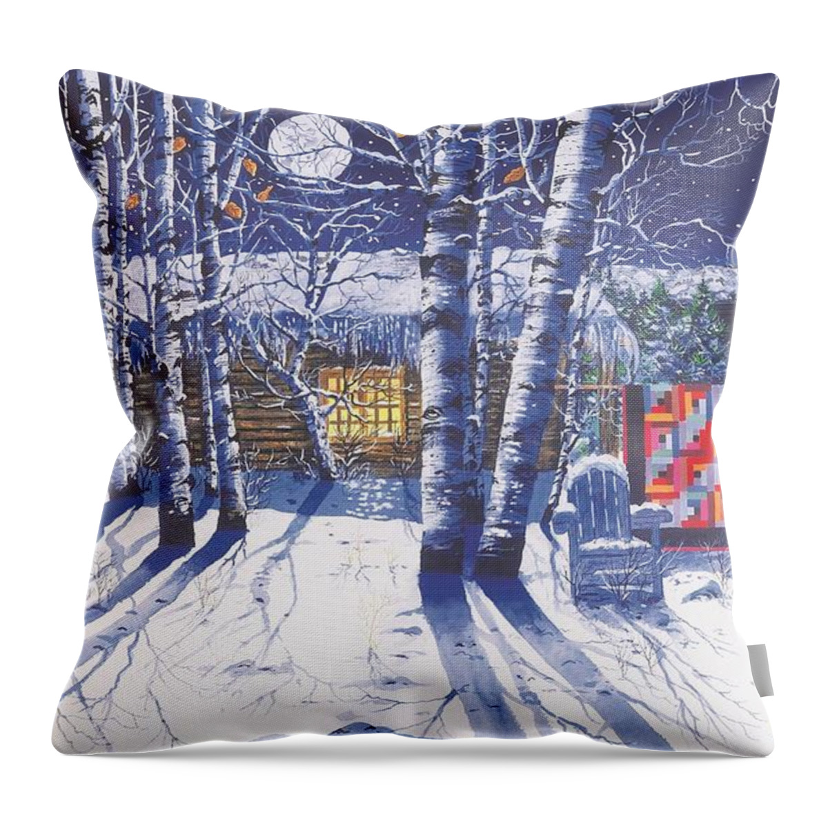 Full Moon Throw Pillow featuring the painting Moonlight by Diane Phalen