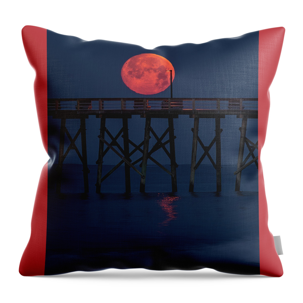 Fullmoon Throw Pillow featuring the photograph Moonset by Nick Noble