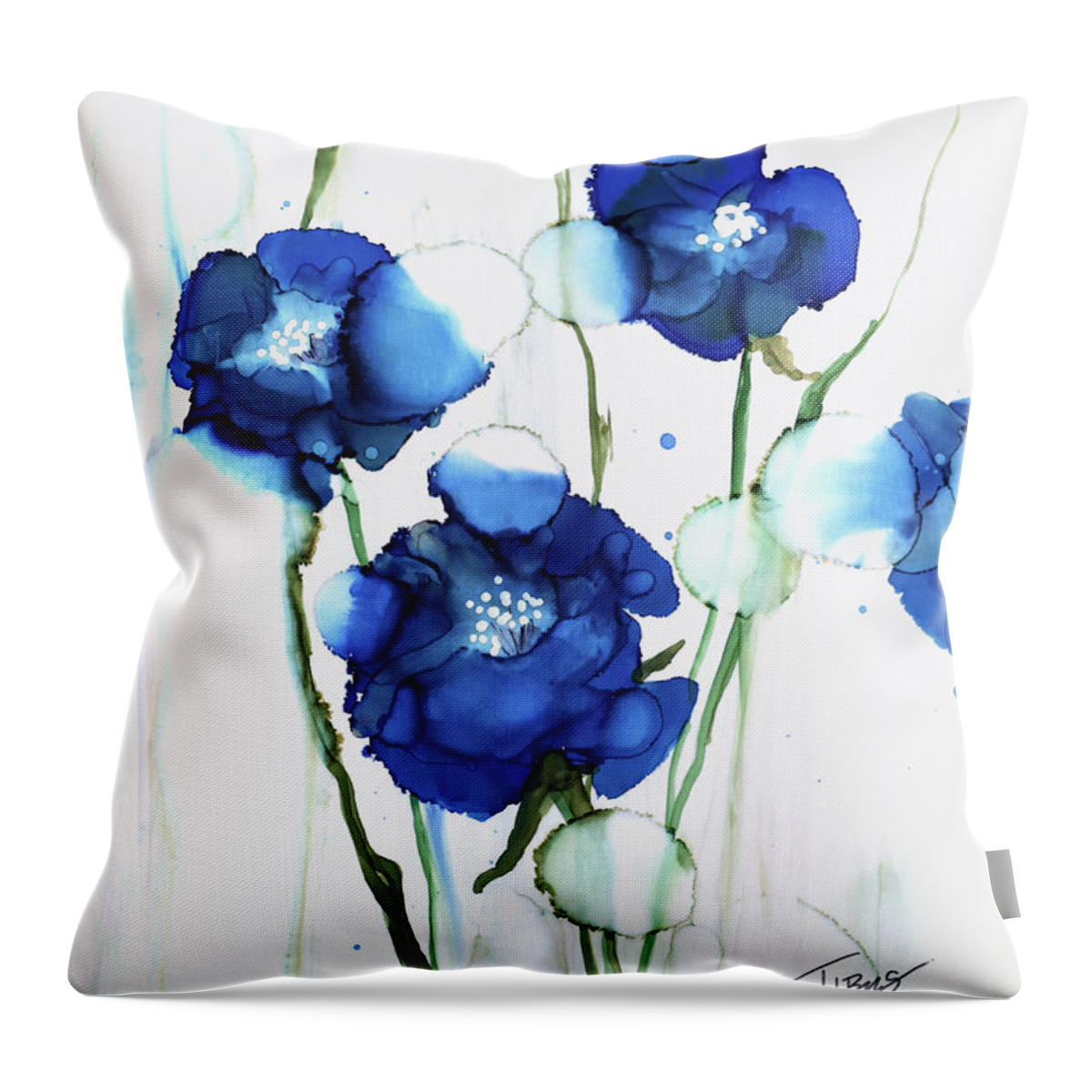  Throw Pillow featuring the painting Morning Dew by Julie Tibus